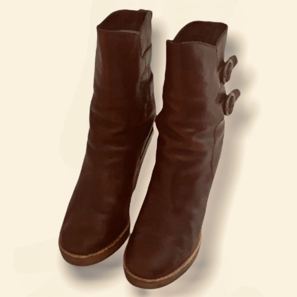 Authentic Marc by Marc Jacobs Sherpa lined leather designer boots sz 5 Euro 35 - Picture 2 of 8